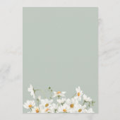 Mooie waterverf margrietenlijst met saliegroene ba kaart (Achterkant)