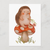 Mooie waterverf marmot op een paddenstoel verjaard briefkaart (Voorkant)