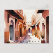 Mooie Waterverf Marrakesh Marokko Oude Medina Briefkaart (Voorkant)