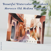 Mooie Waterverf Marrakesh Marokko Oude Medina Briefkaart