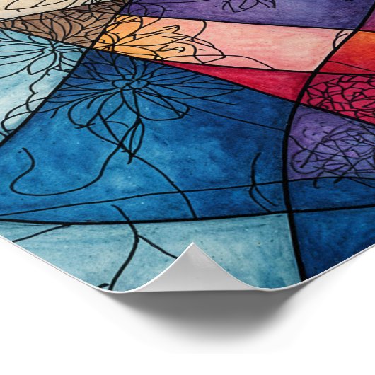 Mooie Waterverf met drijvend Poster (Hoek)