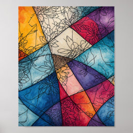 Mooie Waterverf met drijvend Poster