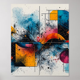 Mooie Waterverf met drijvend Poster