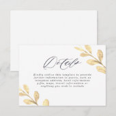 Mooie Waterverf met gouden lef Informatiekaartje (Voorkant / Achterkant)