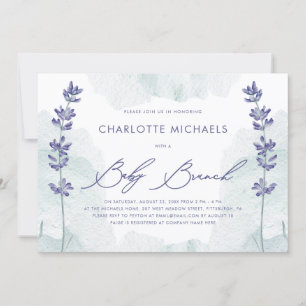 Mooie Waterverf met  Script Baby Brunch Kaart