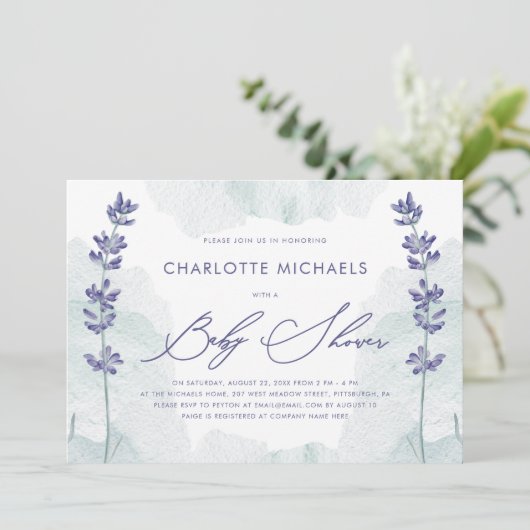 Mooie Waterverf met  Script-Baby shower Kaart (Staand voorkant)