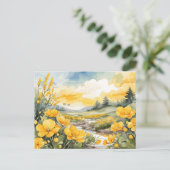 Mooie Waterverf Natuur Landschap Briefkaart (Staand voorkant)