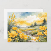 Mooie Waterverf Natuur Landschap Briefkaart (Voorkant / Achterkant)