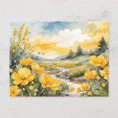 Mooie Waterverf Natuur Landschap Briefkaart (Voorkant)