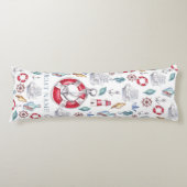 Mooie Waterverf nautische boot gepersonaliseerd Lichaamskussen (Voorkant)