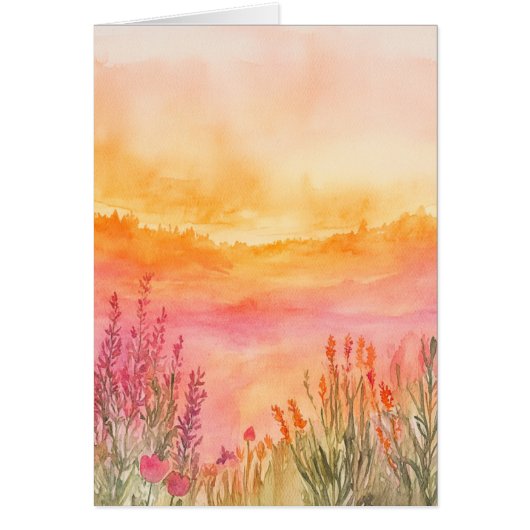Mooie Waterverf Notecard All Occasion Floral (Voorkant)