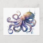 Mooie waterverf Octopus Briefkaart (Voorkant)
