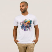 Mooie Waterverf octopus T-shirt (Voorkant volledig)