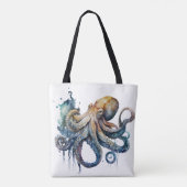 Mooie Waterverf octopus Tote Bag (Achterkant)