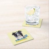 Mooie Waterverf Oekraïne Dog en Butterfly Kartonnen Onderzetters (Insitu)