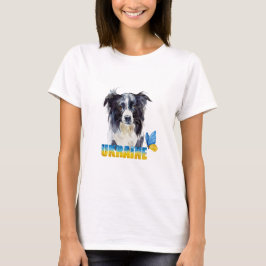 Mooie Waterverf Oekraïne Dog en Butterfly T-shirt
