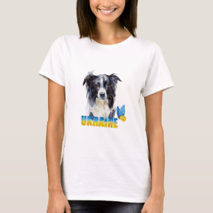 Mooie Waterverf Oekraïne Dog en Butterfly T-shirt