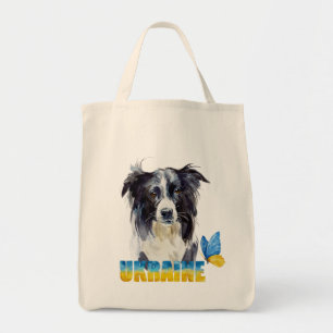 Mooie Waterverf Oekraïne Dog en Butterfly Tote Bag