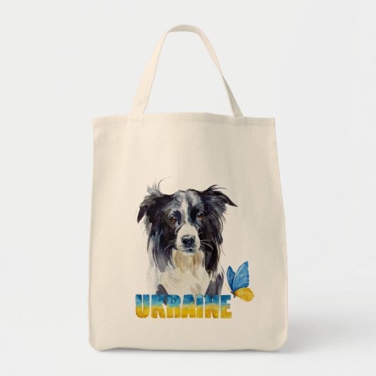 Mooie Waterverf Oekraïne Dog en Butterfly Tote Bag (Voorkant)