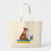 Mooie Waterverf Oekraïne Fox en Butterfly Grote Tote Bag (Voorkant)
