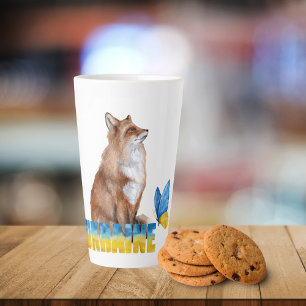Mooie Waterverf Oekraïne Fox en Butterfly Latte Mok