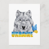 Mooie Waterverf Oekraïne Wolf en Butterfly Briefkaart (Voorkant)