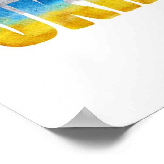 Mooie Waterverf Oekraïne Wolf en Butterfly Poster (Hoek)