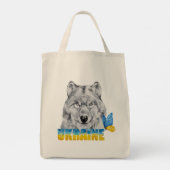 Mooie Waterverf Oekraïne Wolf en Butterfly Tote Bag (Achterkant)