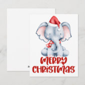 Mooie Waterverf Olifant Kerstkaart (Voorkant / Achterkant)