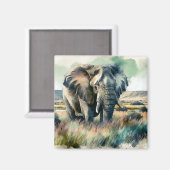 Mooie Waterverf olifant Magneet (Voorkant / Achterkant)