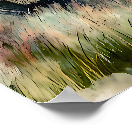 Mooie Waterverf olifant Poster (Hoek)