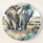 Mooie Waterverf olifant Zandsteen Onderzetter (Voorkant)