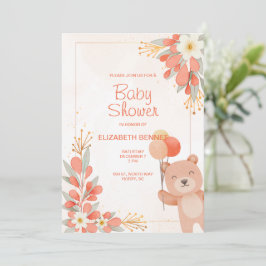 Mooie Waterverf Oranje Bloem Beer Kaart