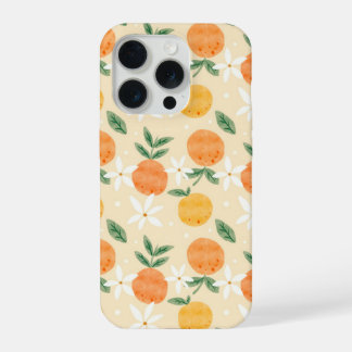 Mooie waterverf oranje fruit naadloos patroon iPhone 15 pro case