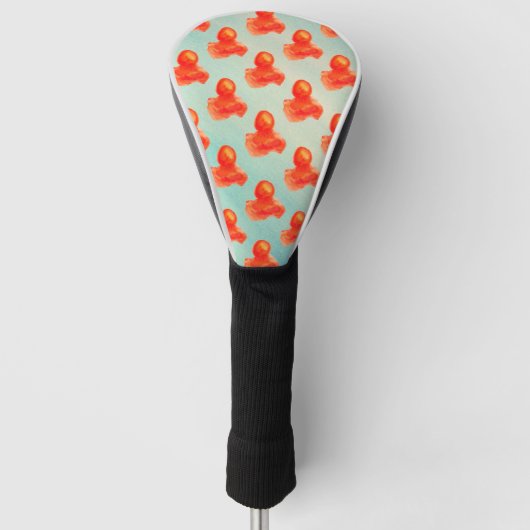 Mooie Waterverf Oranje kwallen Golfheadcover (Voorkant)