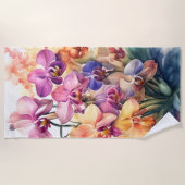 Mooie Waterverf Orchideeën Strandlaken (Voorkant)