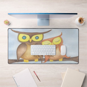 Mooie Waterverf Owl Lovers Bureaumat