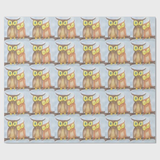 Mooie Waterverf Owl Lovers Cadeaupapier (Vlak)
