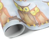 Mooie Waterverf Owl Lovers Cadeaupapier (Rol Hoek)