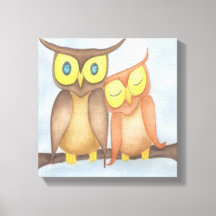 Mooie Waterverf Owl Lovers