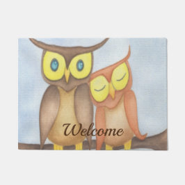 Mooie Waterverf Owl Lovers Deurmat