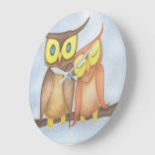 Mooie Waterverf Owl Lovers Grote Klok (Hoek)