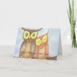 Mooie Waterverf Owl Lovers Kaart