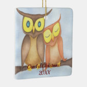 Mooie Waterverf Owl Lovers Keramisch Ornament (Rechts)