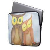 Mooie Waterverf Owl Lovers Laptop Sleeve (Voorkant Links)