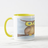 Mooie Waterverf Owl Lovers Mok (Links)