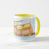 Mooie Waterverf Owl Lovers Mok (Voorkant rechts)