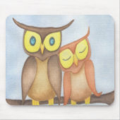 Mooie Waterverf Owl Lovers Muismat (Voorkant)