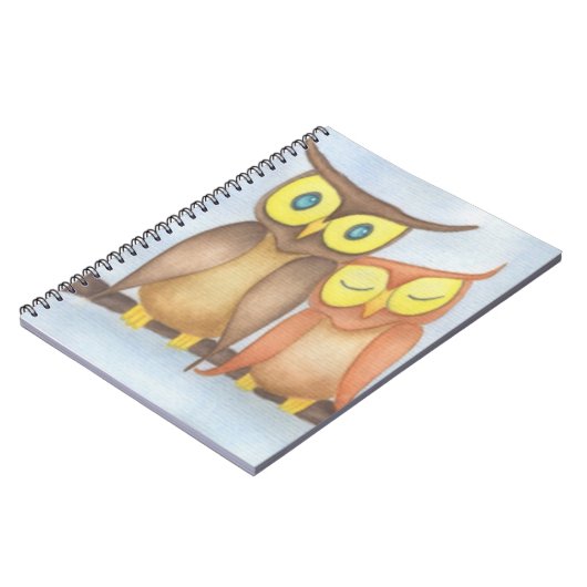 Mooie Waterverf Owl Lovers Notitieboek (Linkerzijde)