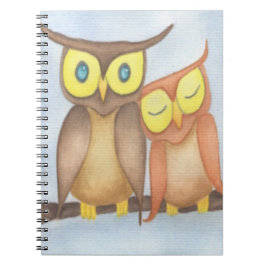 Mooie Waterverf Owl Lovers Notitieboek